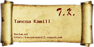 Tancsa Kamill névjegykártya